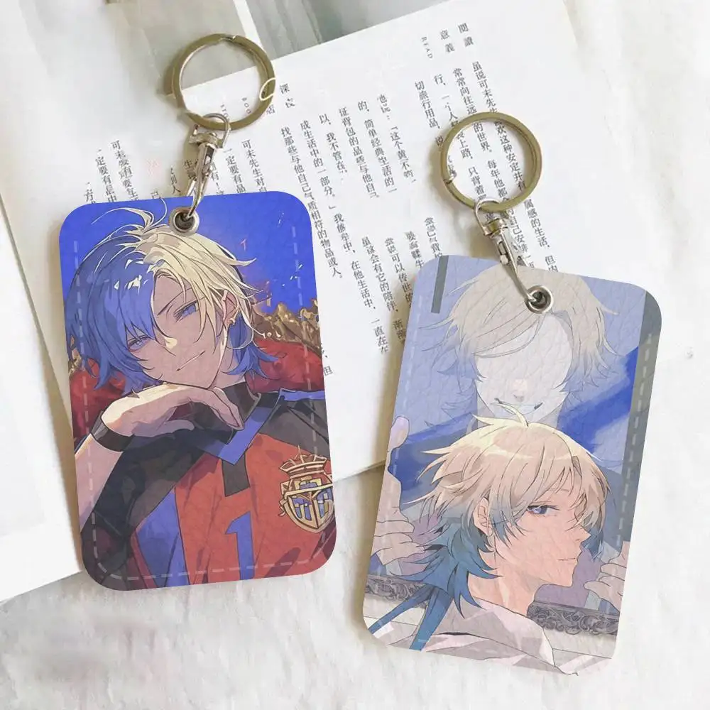 Classic Anime Character Michael Kaiser Manga Access Card Case Holder Keychain Key Ring Door Access Tags ID Card Case Keychain
