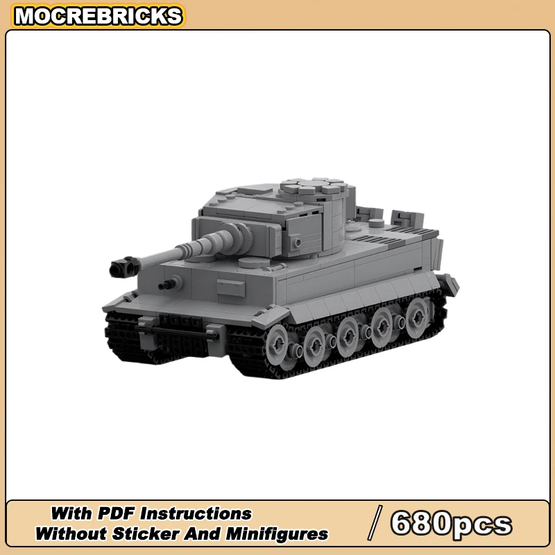 

Военная серия, бронированный полугусеничный танк с тигром, MOC, строительный блок, армейский автомобиль WW2, оригинальные наборы кирпичей «сделай сам», коллекционные игрушки в подарок