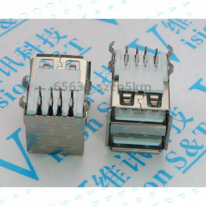 PP+ 10 pcs Type A 8 Pin USB Dual Connector Socket Female PC Right Angle Laptop PCB