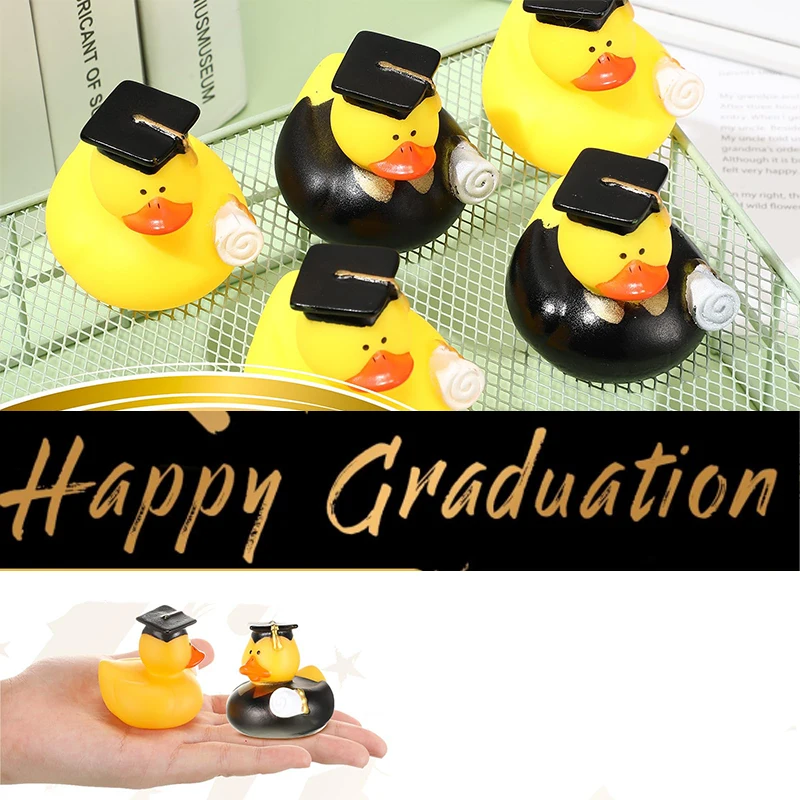 2 pçs graduação patos de borracha diploma de borracha pato graduação cruzeiro duckies decoração em massa sala de aula recompensa prêmio presentes