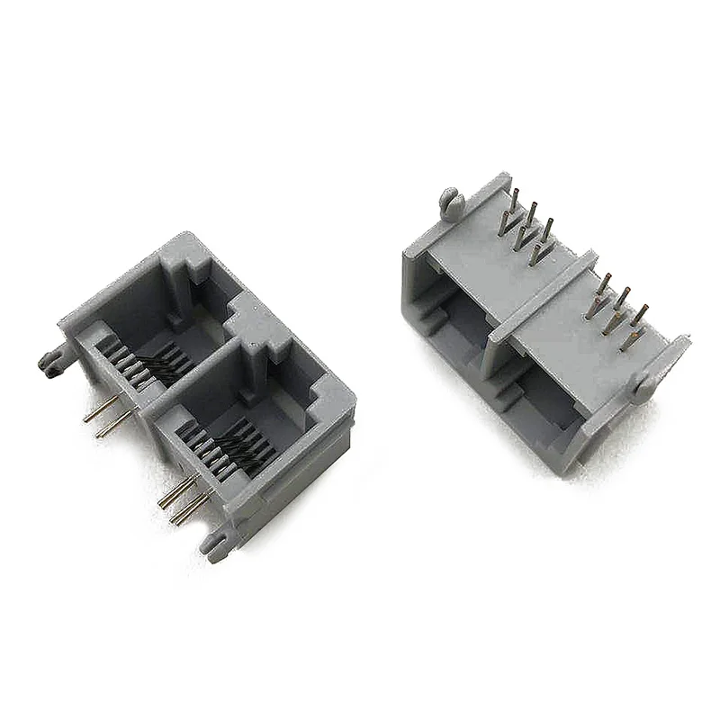 

5PCS 1*2 RJ12 Connecter RJ11 Female PCB Jack 6P4C 6P6C Modular Plug 5521 Socket 1x2 Telephone Connector 2 Ports Interface