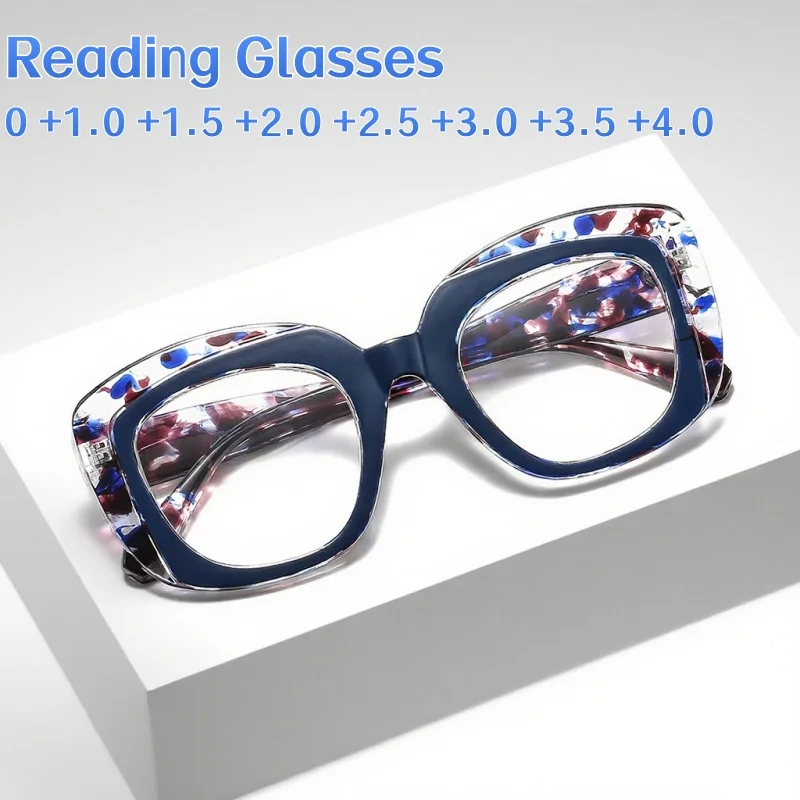 

New Fashionable Western Style Reading Glasses Elegant Thick Framed Personalized High-definition Anti Blue Light Glasses
