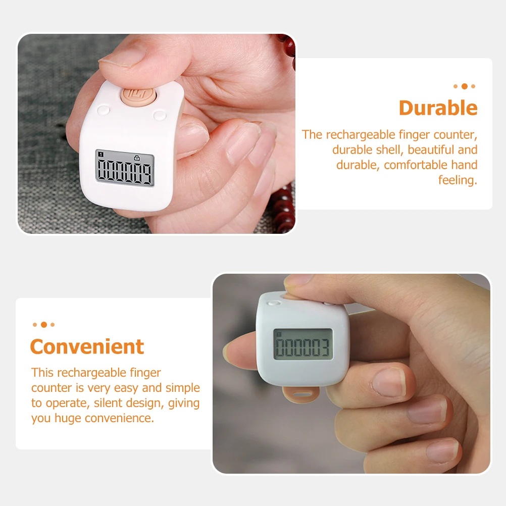 

Rechargeable Tally Digital Clicker Portable Lightweight Electronic Silent Design Easy Operation Durable Shell Wide Application