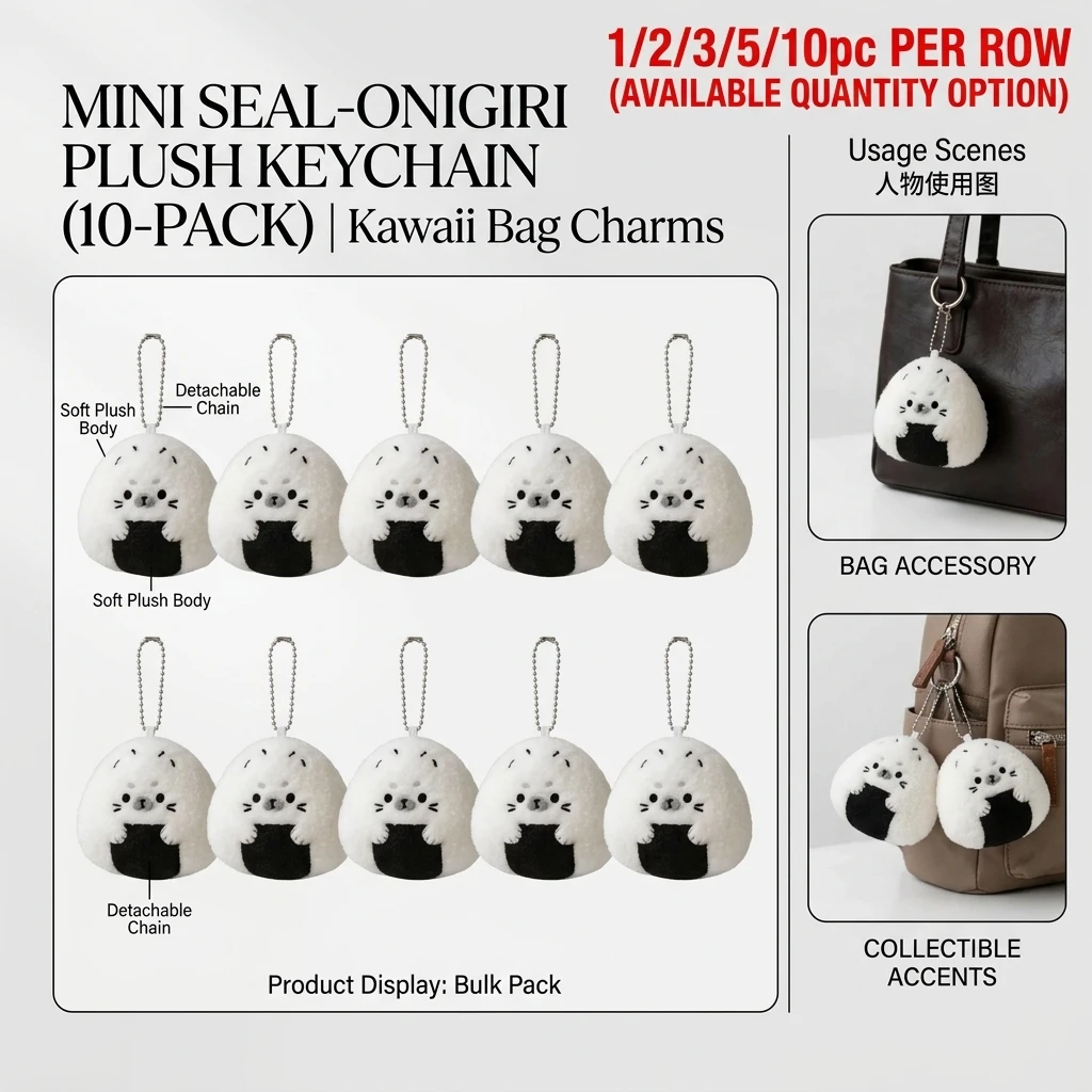 Kawaii Rice and Vegetable Seal Plush Keychain Cute Sushi Seal Stuffed Animal Bag Charm Soft Penguin Pendant Keyrings Girls Gifts