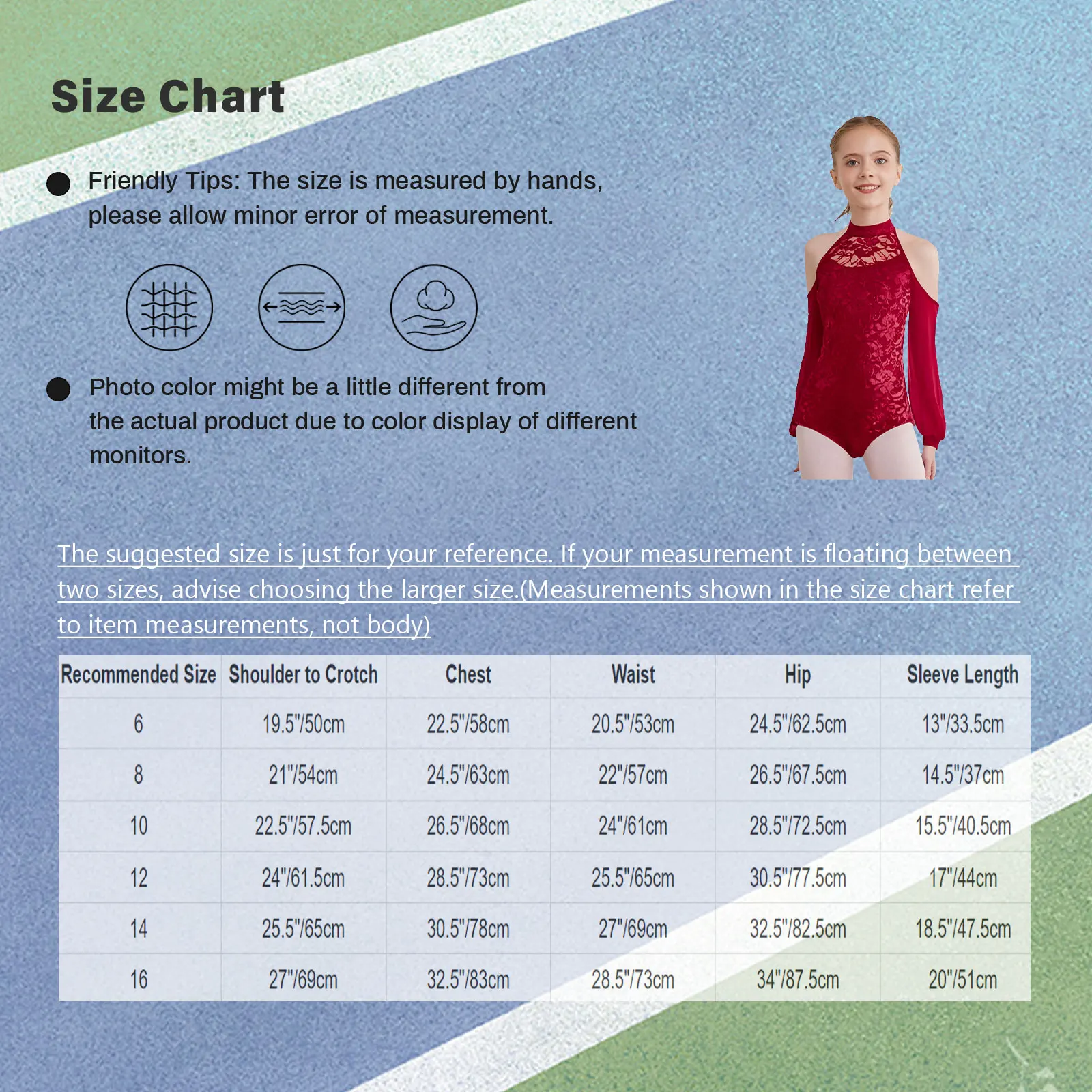 Ragazze Ginnastica Allenamento Balletto Body Pizzo Pattinaggio di Figura Costume Spalla Fredda Maglia Trasparente Maniche Lunghe Yoga Unitard Body