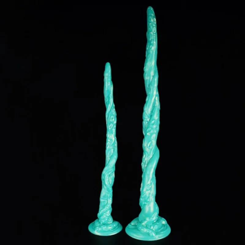 Extra Long Fantasy Anal Whip Plug with Suction Base 4 Soft Colorful Liquid Silicone Styles for Men Women Adult Pleasure Use