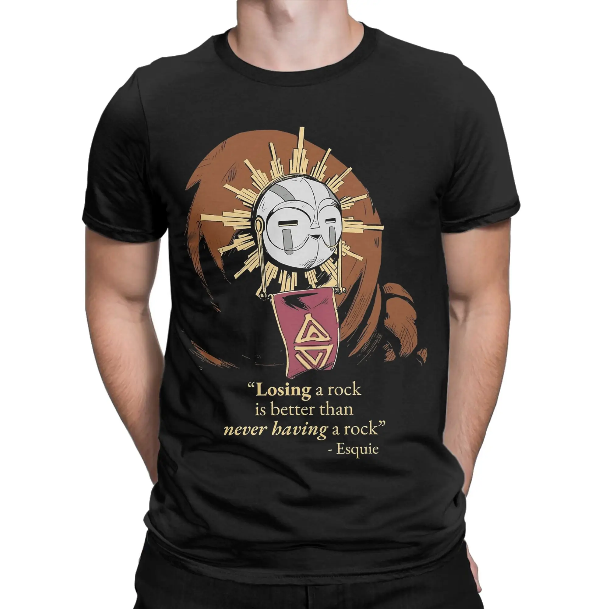 Retro Esquie Clair Obscur Expedition 33 Quotes Fan Art T Shirt Men's Crewneck Short Sleeve Tops  Cotton Summer Clothes