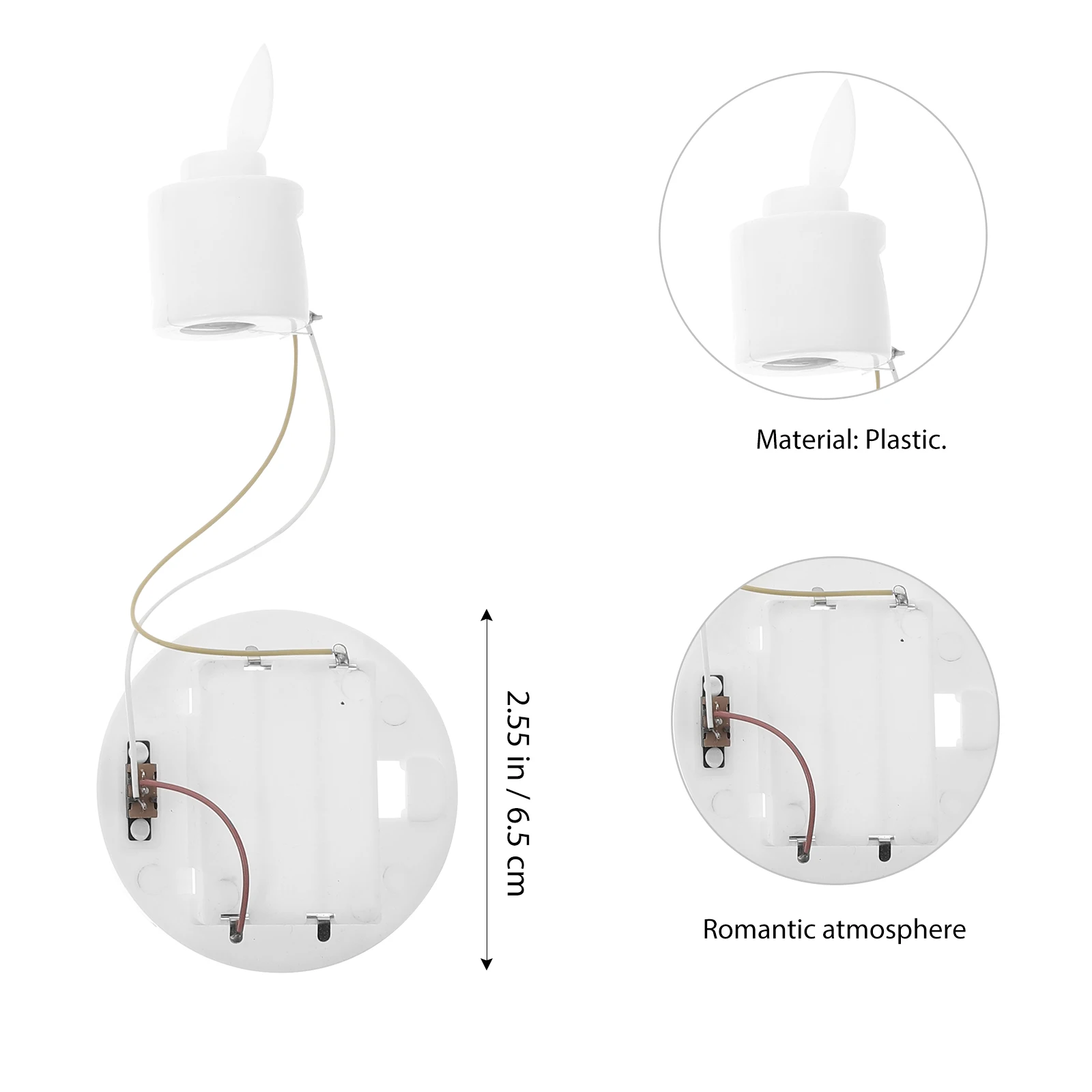 

3pcs Movement Lamp DIY Tool Swing Electric Wicks Plastic Supply LED Kits Making Christmas Valentine New Year Banquet