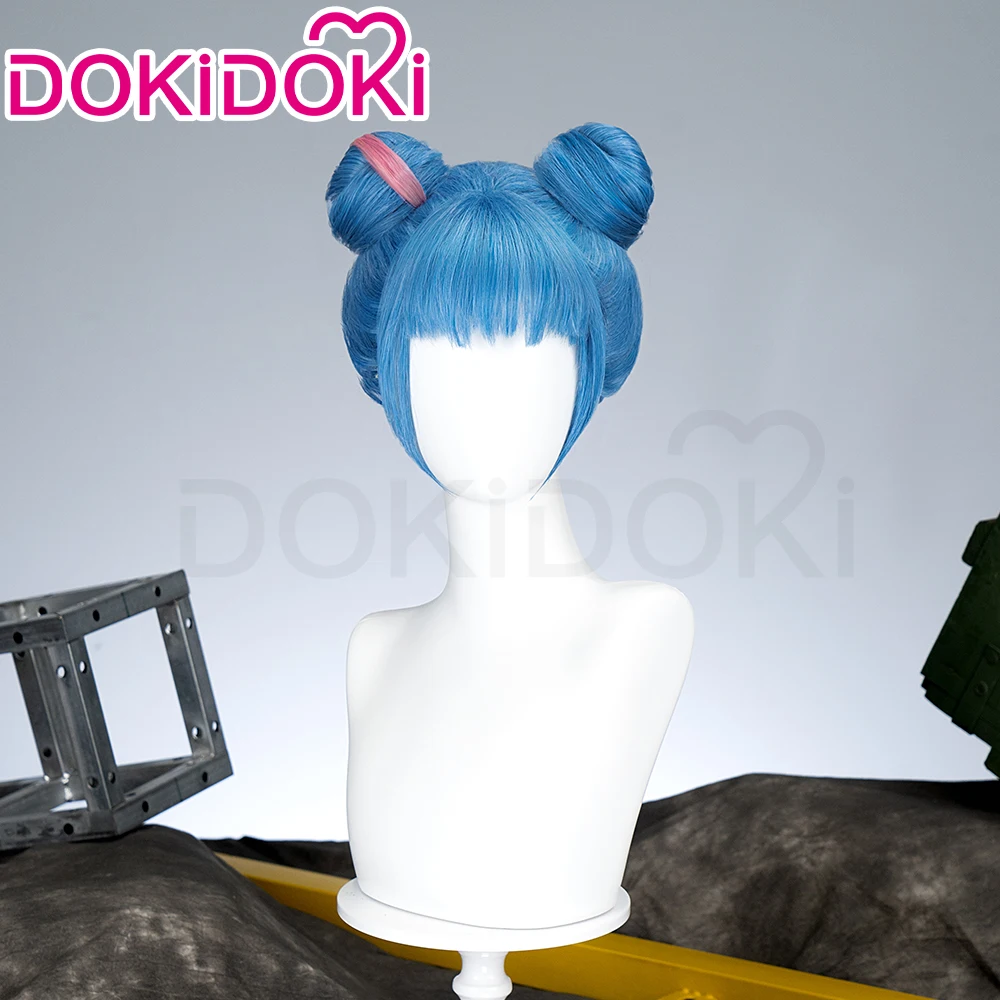 재고 있음 Jinxx 가발 애니메이션 코스프레 여성 귀여운 롤빵 머리 할로윈 코스프레 Jinxx 가발