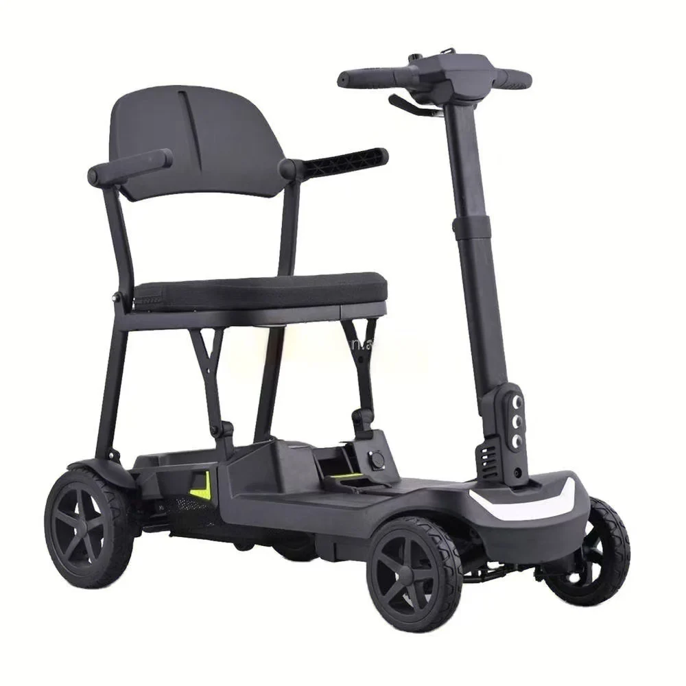 Hot Selling 16Kg Lightweight Black All Terrain Fast Folding Handicapped Scooters 4 Wheel Electric Mobility Scooter for Adult