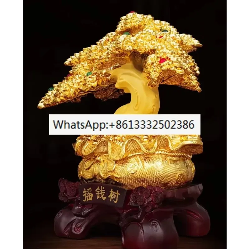 Chinese Style Lucky Wealth Tree Resin  Ornaments Crafts Home Living Room Study Desk Housewarming Statue Ornaments Gifts
