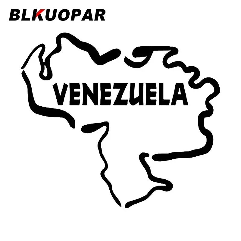 Stiker Mobil BLKUOPAR Venezuela Outline, Laser Tahan Air, Pelindung Bumper Mobil Vinyl Die Cut, Modis, Anti Panas