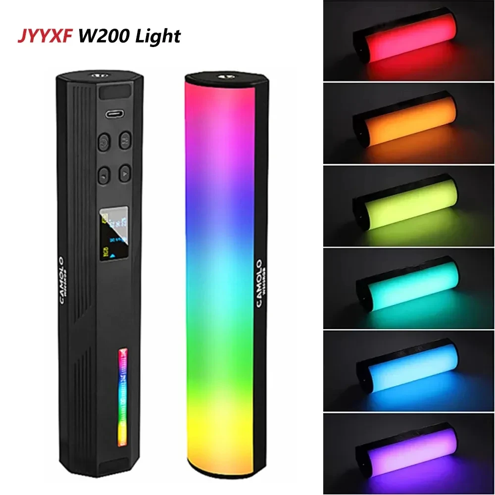 

JYYXF W200 LED Photography Light Handheld RGB Color Light Tube Stick Video soft Light For Tiktok YouTube Vlog Live Stream