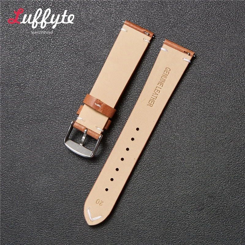 Quick Release Genuine Leather Watch Strap Univeral Watch Belt Vintage Soft Watch Band 18mm 20mm 22mm Blue Brown Grey Bracelets