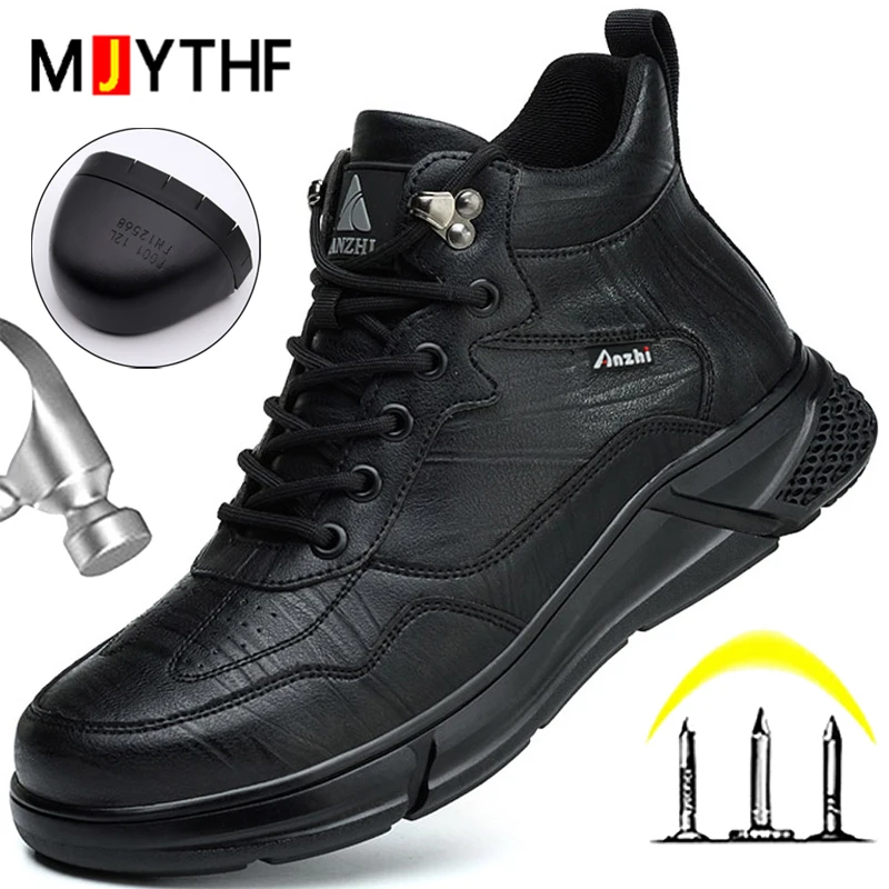 Men Anti Smash Anti Stab Leather Boots Work Shoes Anti Scald Welding Boots Safety Shoes Men Indestructible Shoes Protection Boot