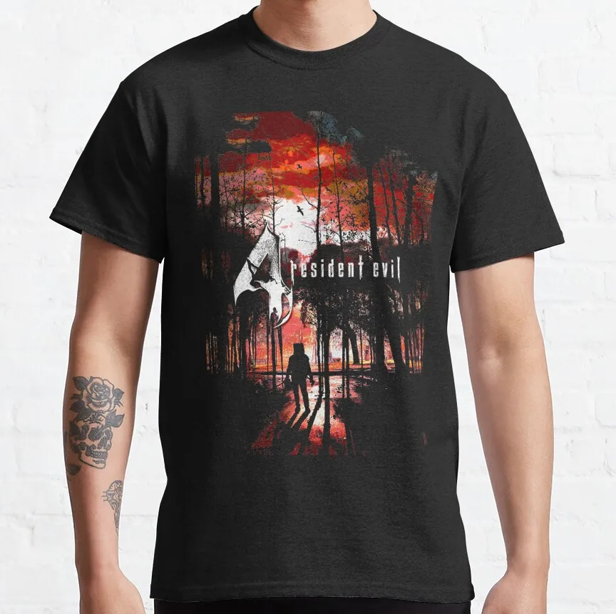 horror game movie resident evil graphics 100%Cotton unisex shirt 2026 Summer New Men's fashion Y2k Short sleeve classic Tshirt