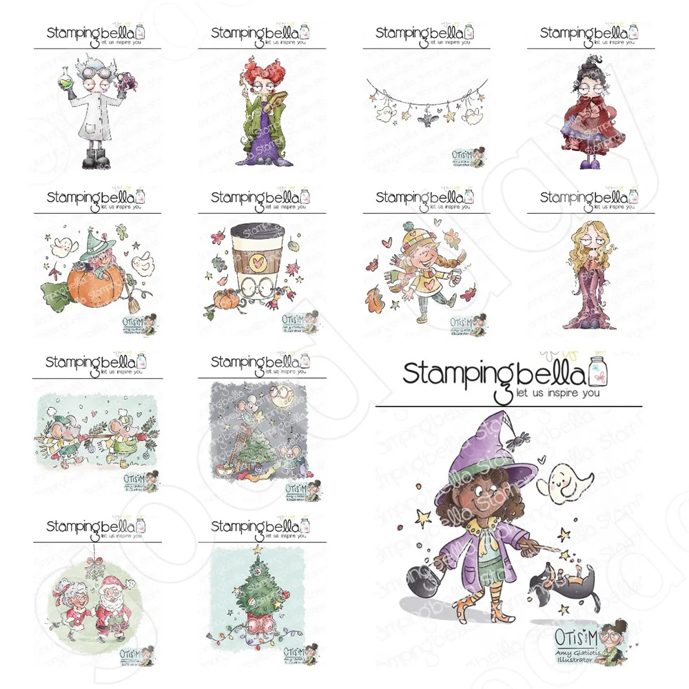 Quirky Witch Under the Mistletoe Santa Couple Metal Cutting Dies and Stamps Scrapbook Calendar Album Decor DIY Greeting Cards