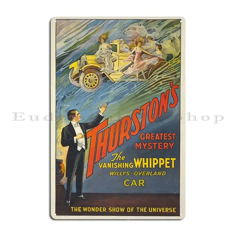 Vintage Advertising Poster Thurston S Greatest Mystery The Vanishing Whippet Willys Overland Metal Signs Designer