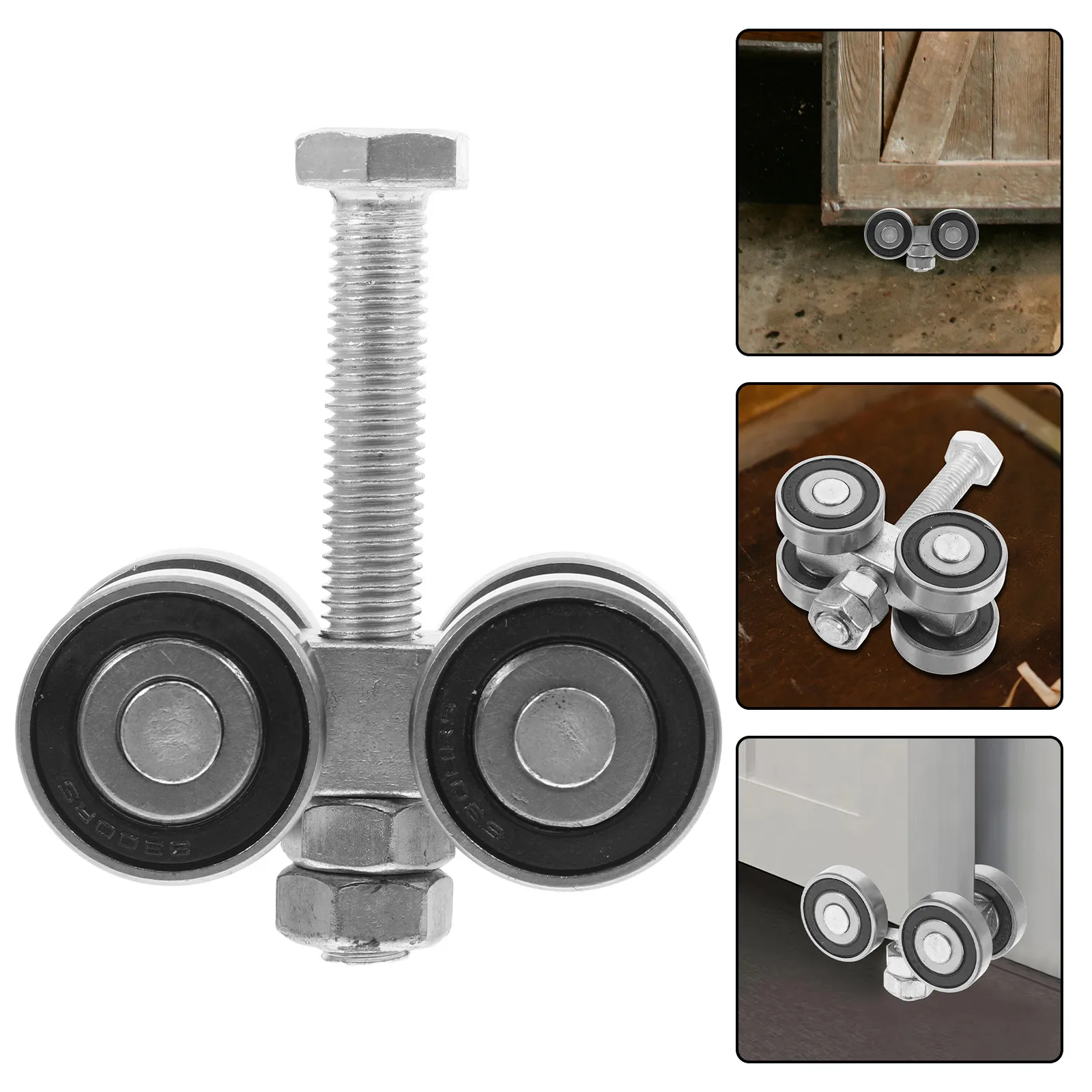 Double Bearing Metal Pulley Stainless Steel Groove Sliding Door Wheel Smooth Operation Barn Greenhouse Door Roller Track Heavy