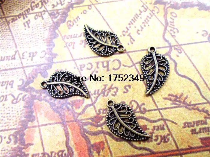 

150pcs--Leaf Antique Bronze Leaf Charm Pendants, Country Style, DIY Supplies, 19x10 Mm