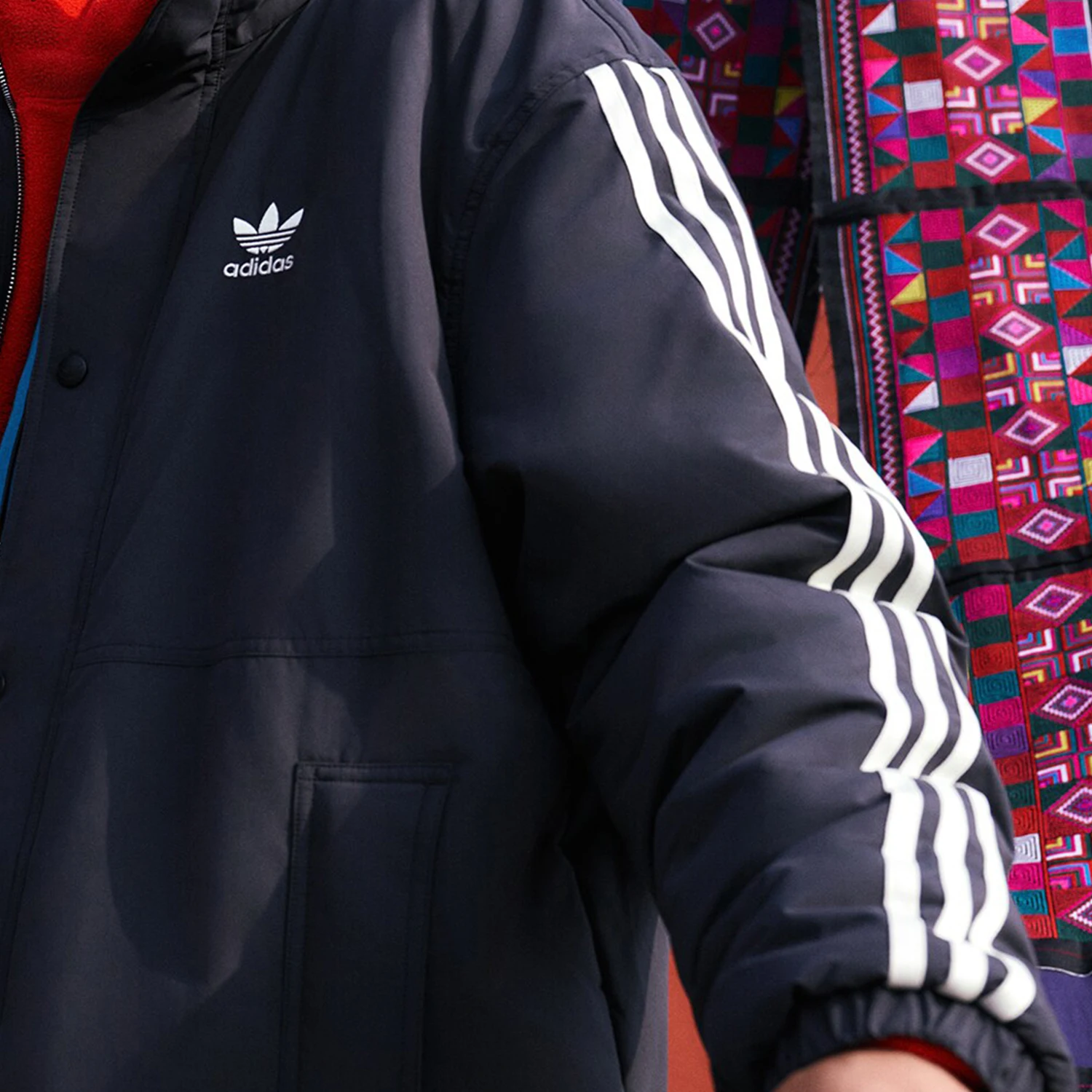 Adidas genuine clover men's stand up collar sports fashionable warm cotton clothing IX4209