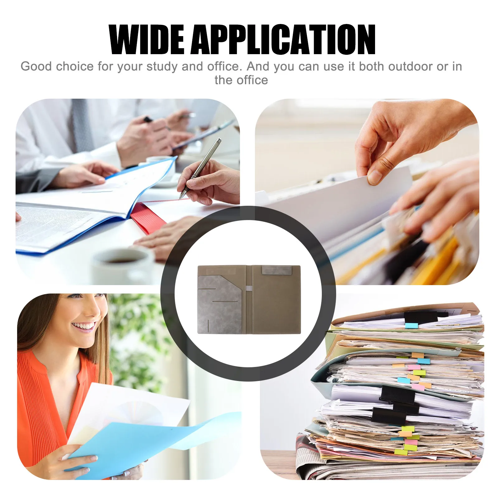 PU File Folder Business Portfolio Organizer Multifunction Interview Resume Document Organizer Binder Office Supply Notebook
