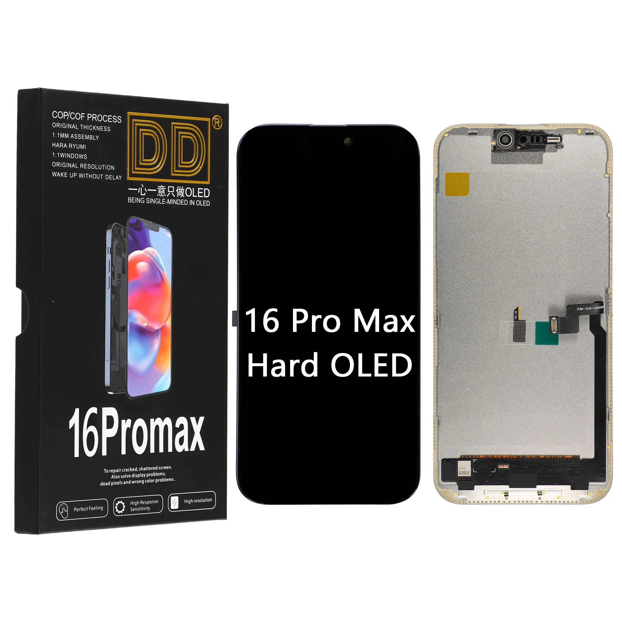 For iPhone 16 Pro Max Grade C Hard OLED Screen and Digitizer Assembly Replacement Part (Without Logo)