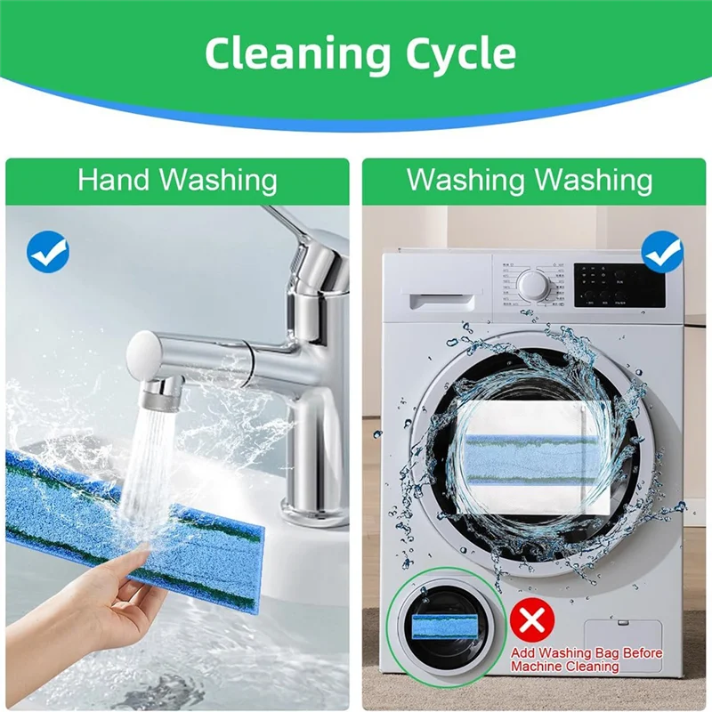 A005-11Pack M6 Bantalan Basah Mengepel Kompatibel untuk Seri Irobot Braava Jet M6, Bantalan Pembersih Pengganti Serat Mikro Dapat Dicuci