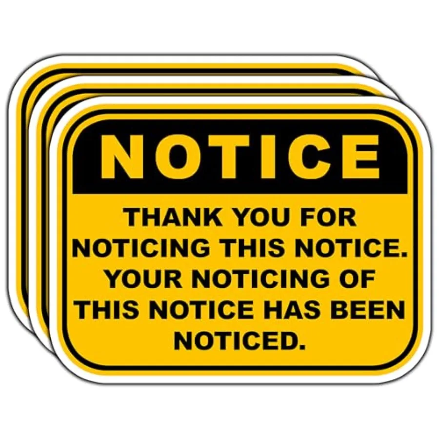 

3Pcs Thank You for Noticing This Notice Sticker Funny Notice Sarcastic Stickers Humorous Decorate Waterproof Vinyl Decal for Ca