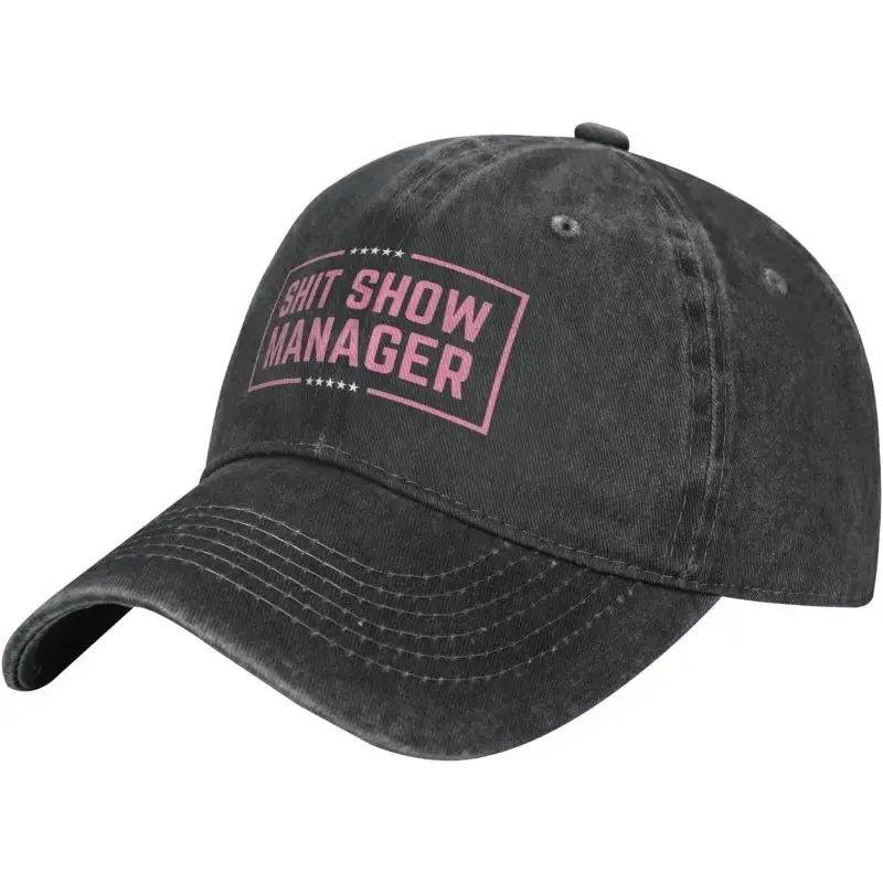 Shit Show Manager Print Washed Baseball Cap Unisex Adjustable Casual Outdoor Gift