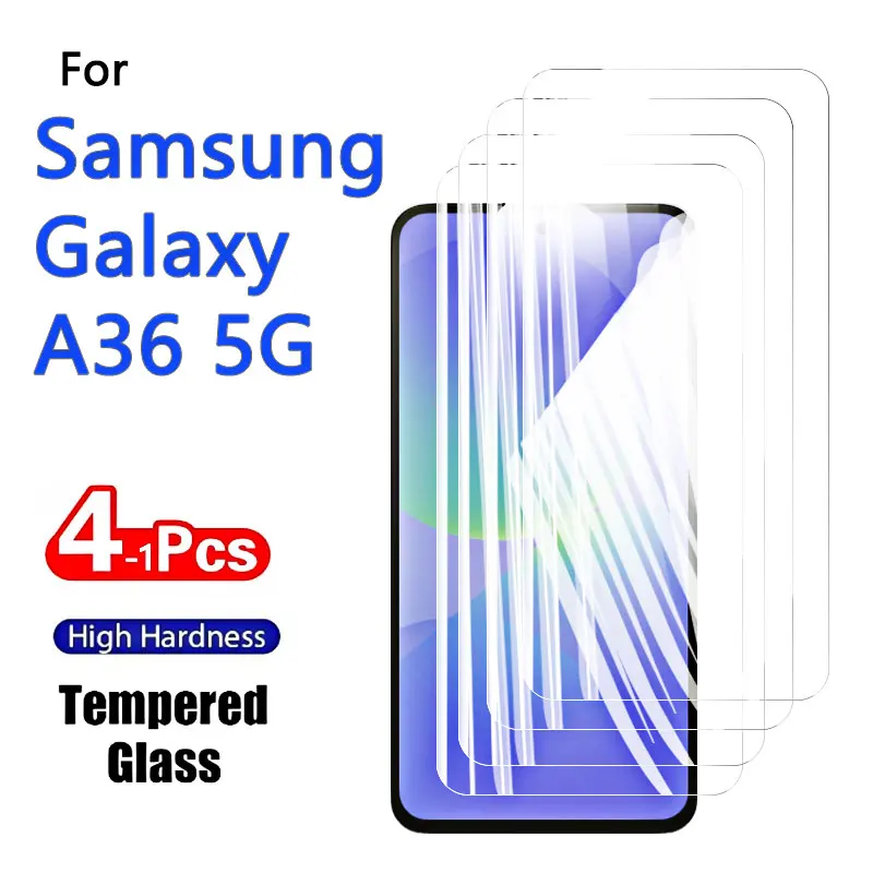 1-4pcs Screen Protectors For Samsung Galaxy A36 5G Tempered Glass HD High Aluminum Anti Scratch Case Friendly 6.7