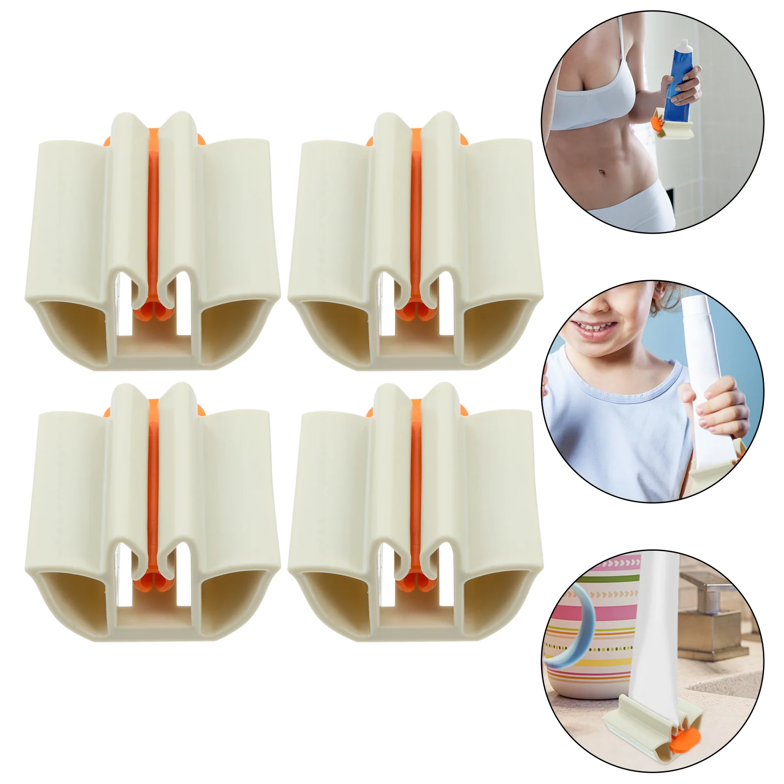 

4 Pcs Scroll Wheel Toothpaste Squeezer Tube Abs Hair Dyeing Cream Squeezing Tool