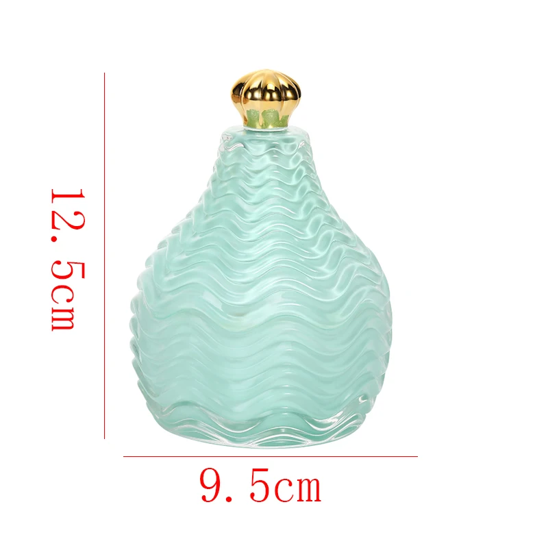 New Glass Jewelry Box Candy Jar Golden Frame Aromatherapy Candle Bottle Cotton Swab Box Food Storage Container Home Decoration