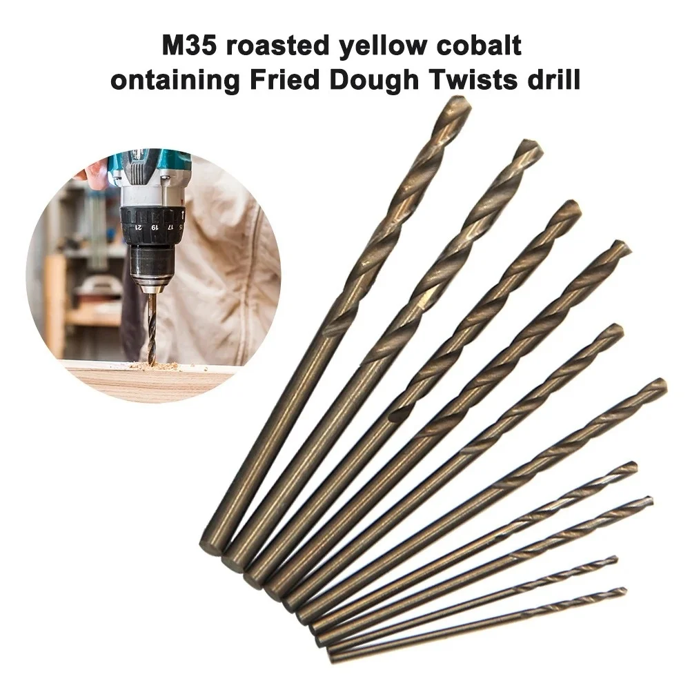 

Hexagonal Handle 10pcs/set Titanium Plated Fried Dough Twists Drill 1-3mm Electric Drill Screwdriver Drilling Reaming Drill Tool