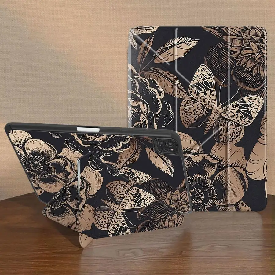 Holder Cover Tablet Case For iPad Pro 2025 Mini 6 7 Pro 11th 10th 9th 8th 7th 12.9inch Air 4 5 M3 M2 M4 11inch Cartoon Printed