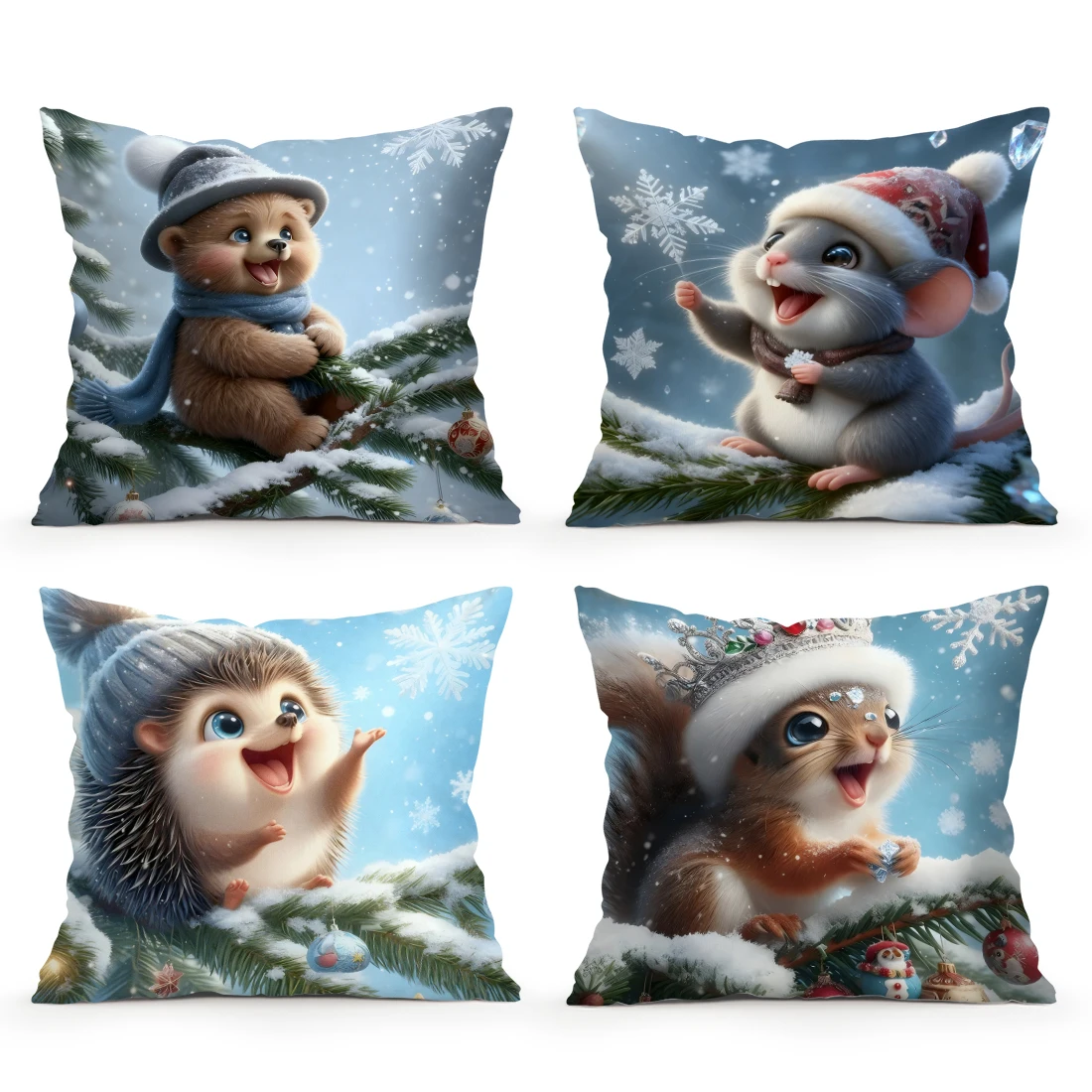 

winter animals Cushions Pillowcase Cushion Cover Throw Pillow Sofa Decoration Pillowcover Home Car Decor