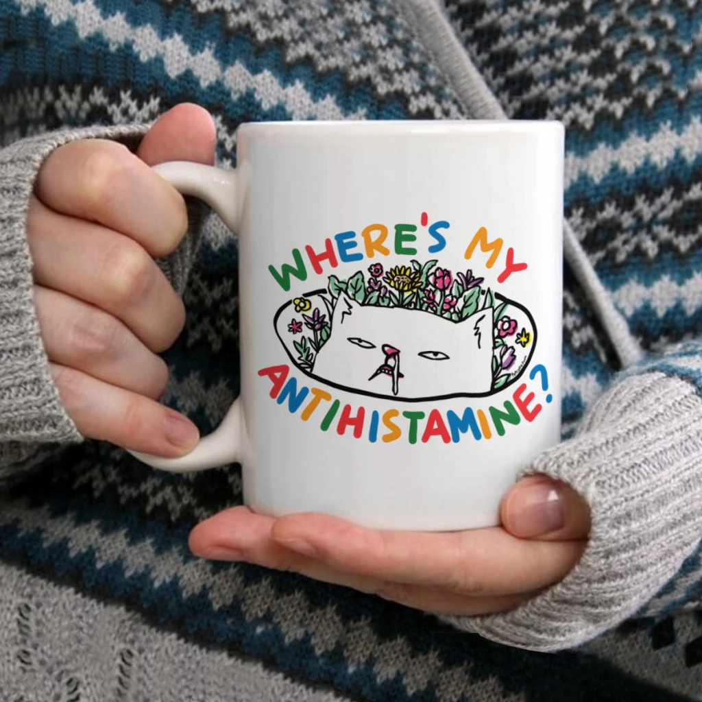 

Wheres my antihistamine catCoffee Mug Tea Cup 11oz Coffee Cup Funny Birthday Ceramic Mug Personalized Cup