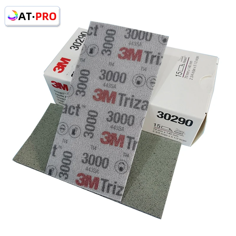Papel de lija de esponja cuadrada abrasiva de pirámide 3M 30289, 70mm, 140MM, hookkit P3000, P5000grit, disco de espuma, papel de lija para molienda