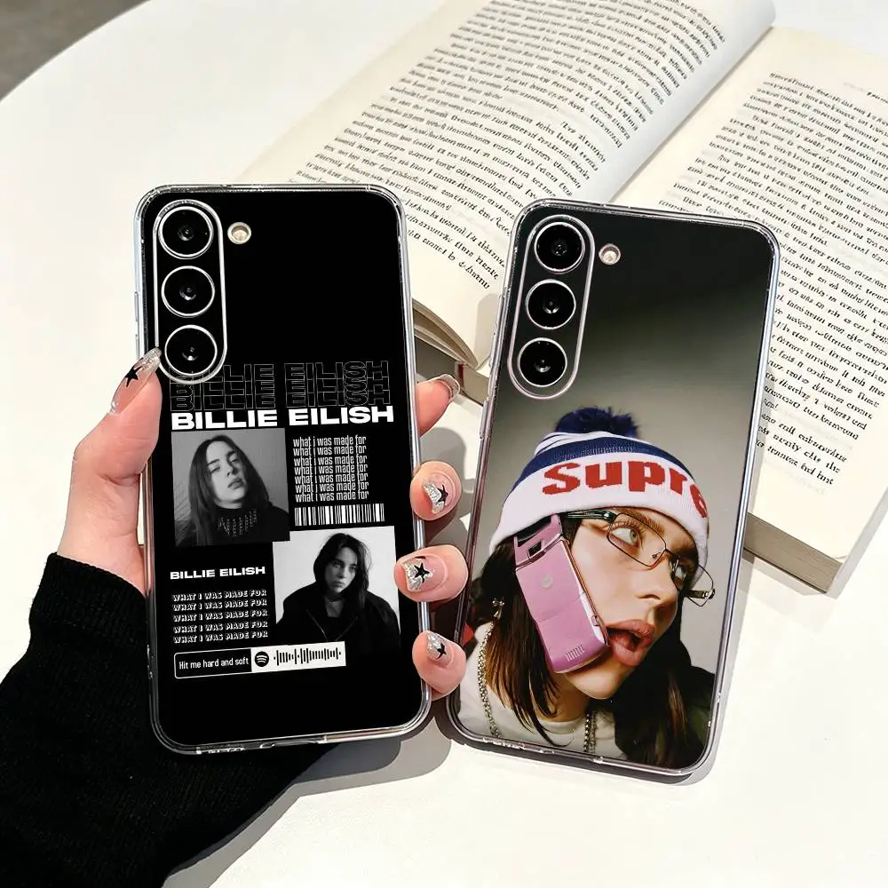 Funda transparente para teléfono con diseño de la joven y poderosa cantante Billie Eilish para Samsung Galaxy A71, A70, A52, A51, A40, A30