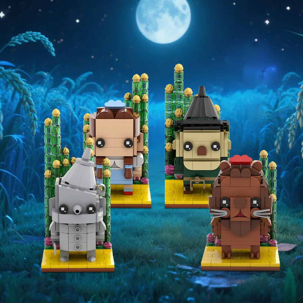 

MOC The Wizarded of Oz Buliding Blocks Model Cowardly Lion Bricks Scarecrow BrickHeadz Figure Assembly Toys Kids Birthday Gifts