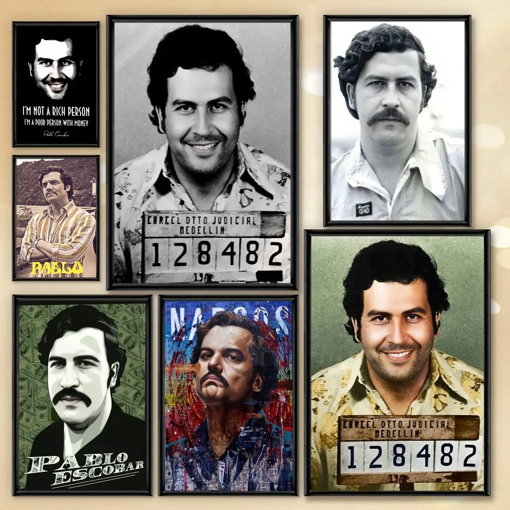 

TV P-Pablo Escobar Painting Calligraphy Premium Waterproof Cotton Canvas Poster Fade-Resistant Wall Art for Living Room Decor