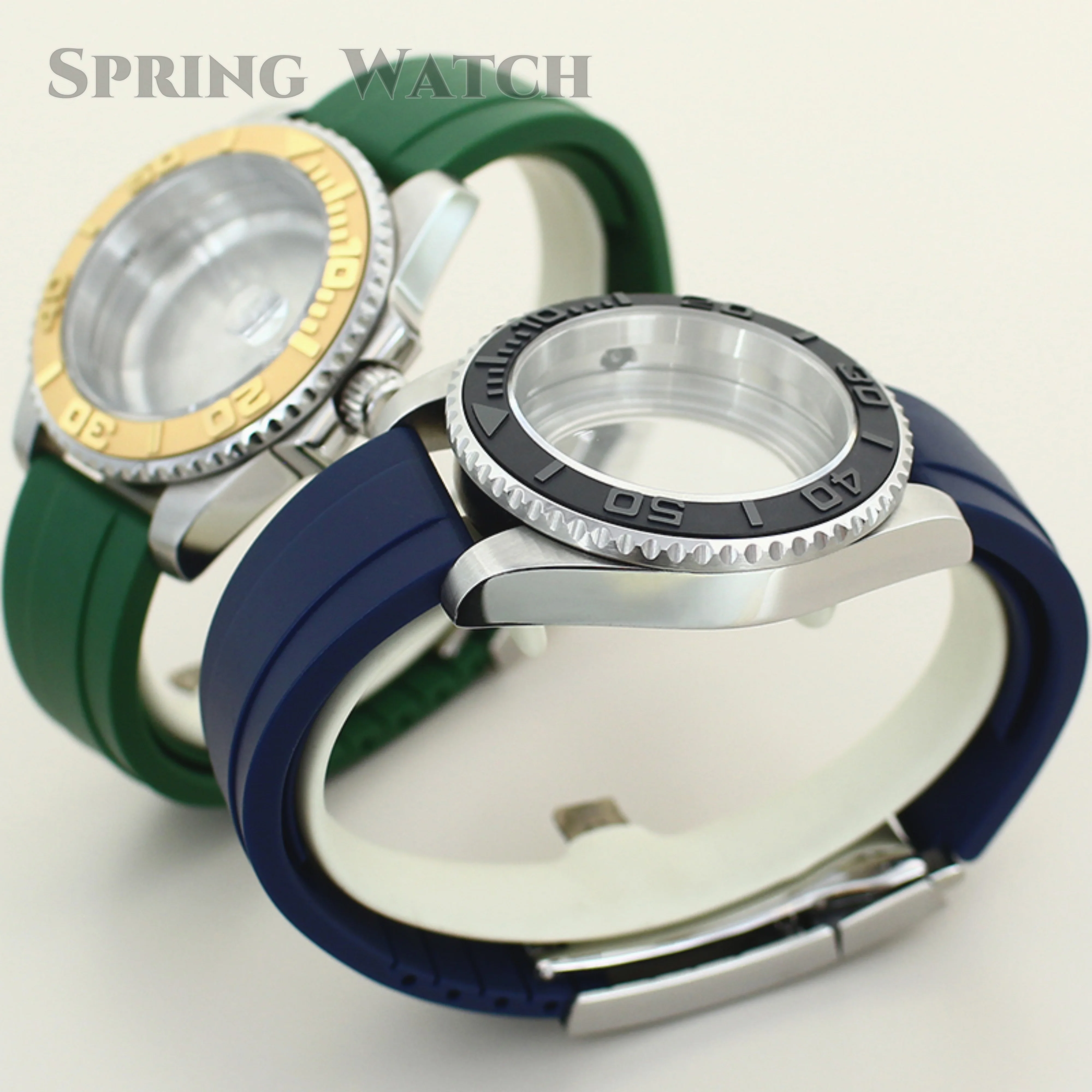 NH35 Watch Case 10ATM waterpoorf Rubber Watch Strap 316L Stainless Steel Case Suitable for SUB GMT NH34 NH35 NH36 Movement Parts