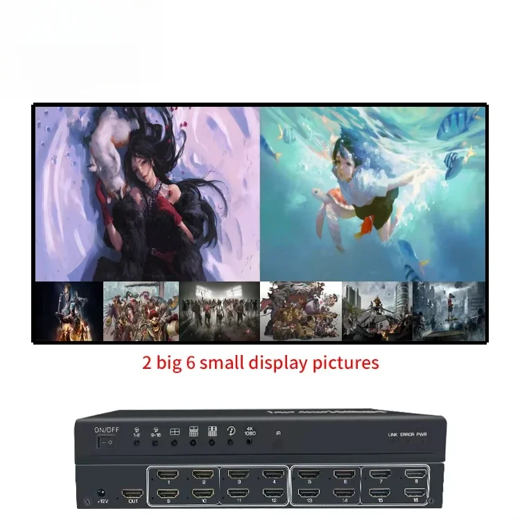 Bitvisus 16 X 1 Divisor 4K 8k Multi Visor HD Video Splitter