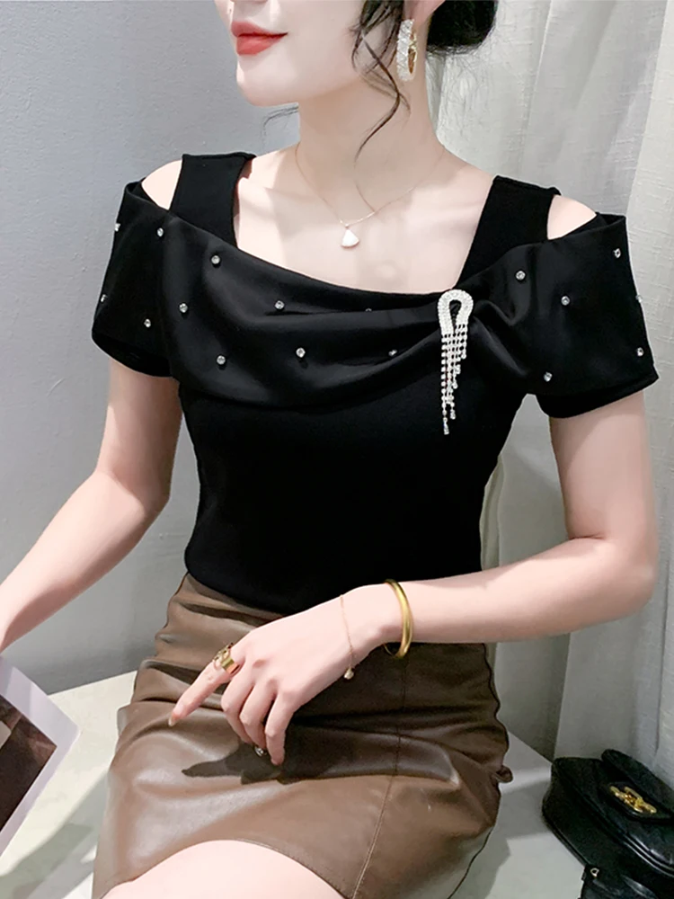 ファッショナブルなワンショルダーワンピース、レディースサマースリムボディワンピース、韓国風通勤ワンピース