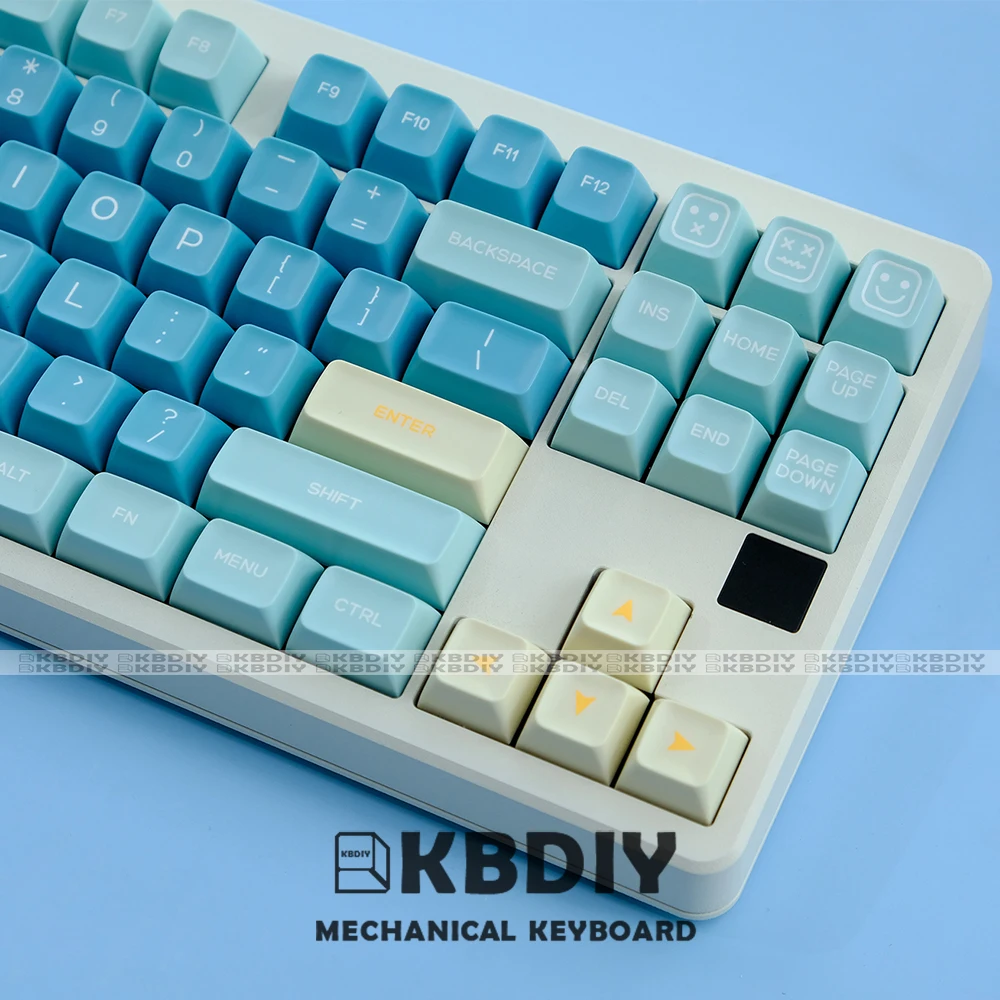 KBDiy 160 Key Cap Custom Sea Salt Lemon Keycap PBT Double Shot ISO Mechanical Keyboard SA Profile Keycaps for GMK67 84/87/96/104 view 3