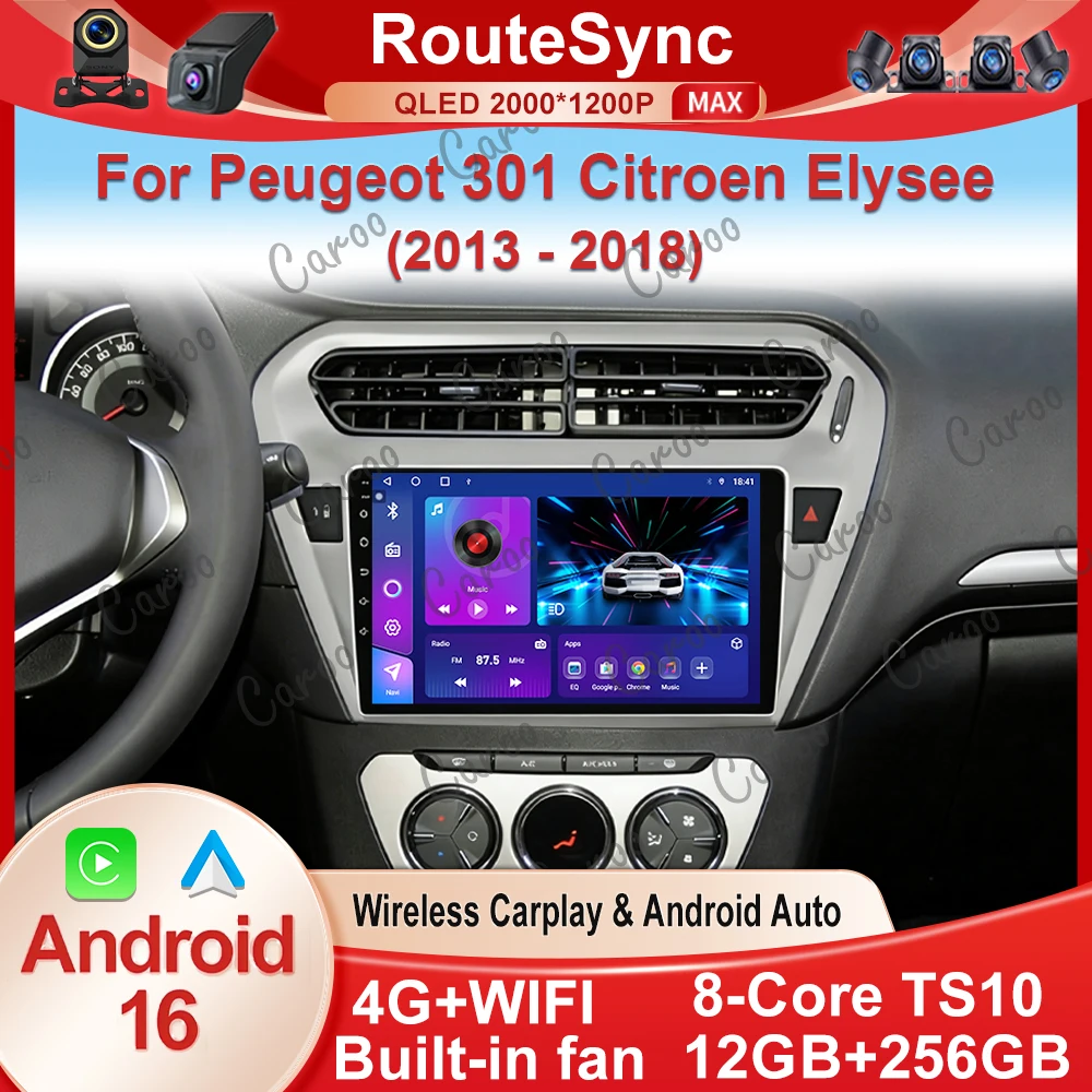 Android 16 Car Radio For Peugeot 301 Citroen Elysee 2013 2014 2015 2016 2017 2018 Multimedia Player Stereo Carplay 2din Audio BT