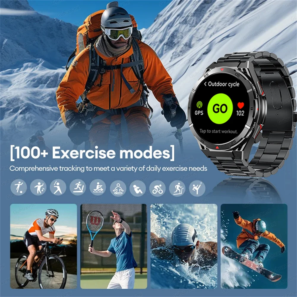 2025 novo gps relógio inteligente masculino bluetooth chamada 100 + esporte gps pista relógios assistente de voz à prova dwaterproof água smartwatch para android ios