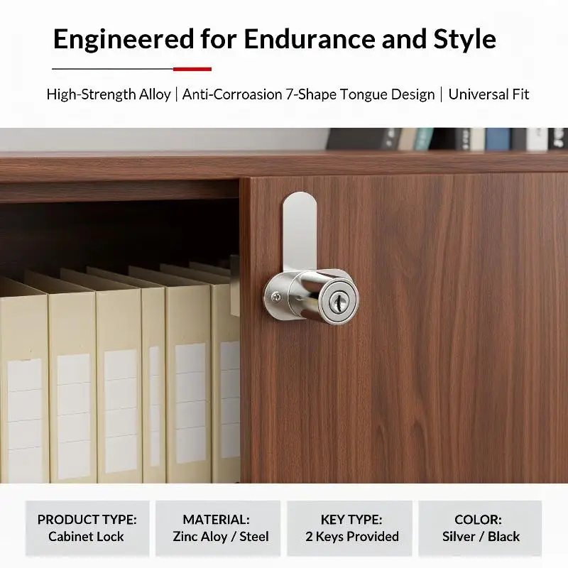 16mm Cam Lock Zinc Alloy Cabinet Drawer Furniture Cupboard Locker Secure Mailbox Desk Door Storage Keyed Access