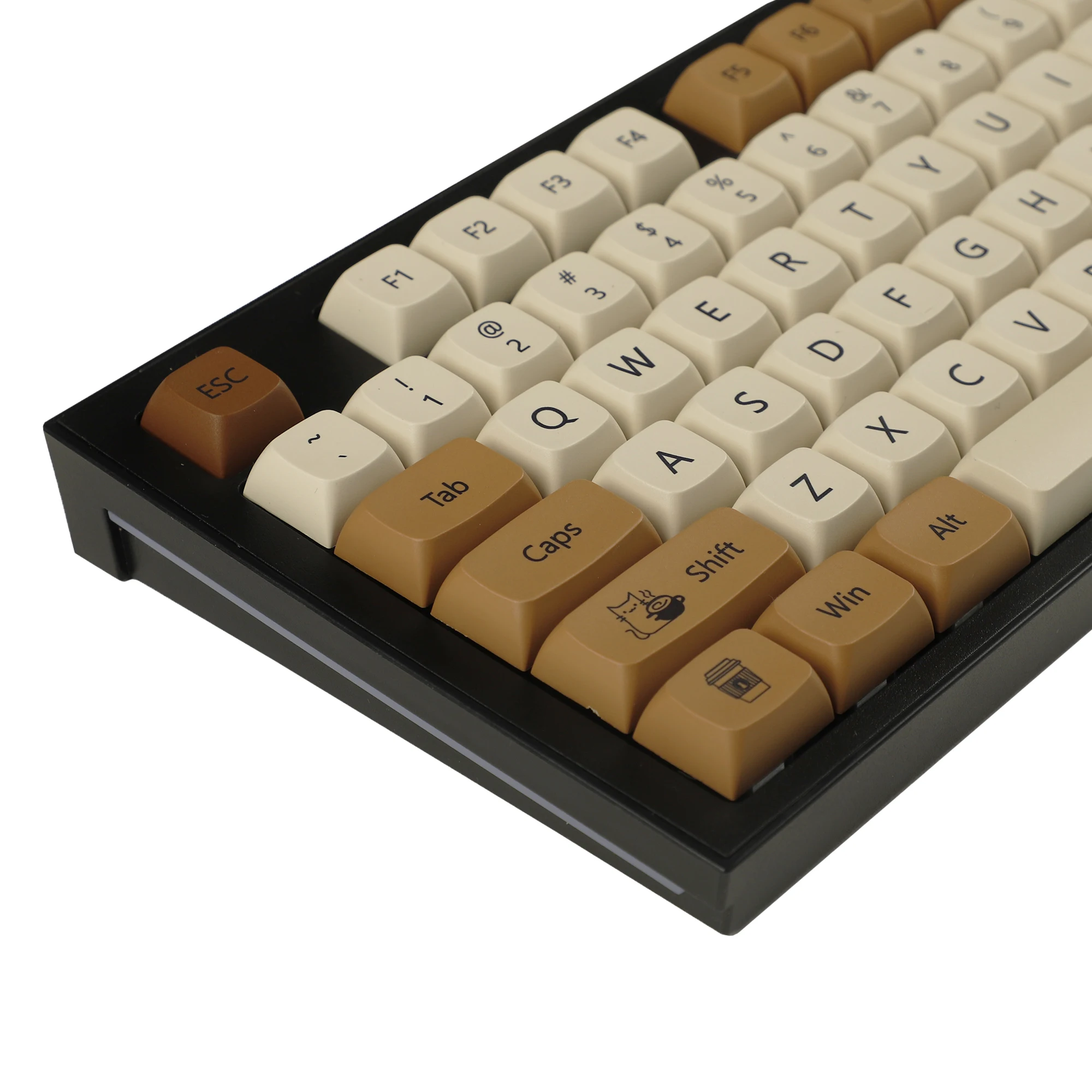 YMDK 138 ZDA Profile XDA v2 Dye Sub PBT Coffee Cat Keycaps For 104 TKL 60% 96 84 68 64 MX Switches Keyboard