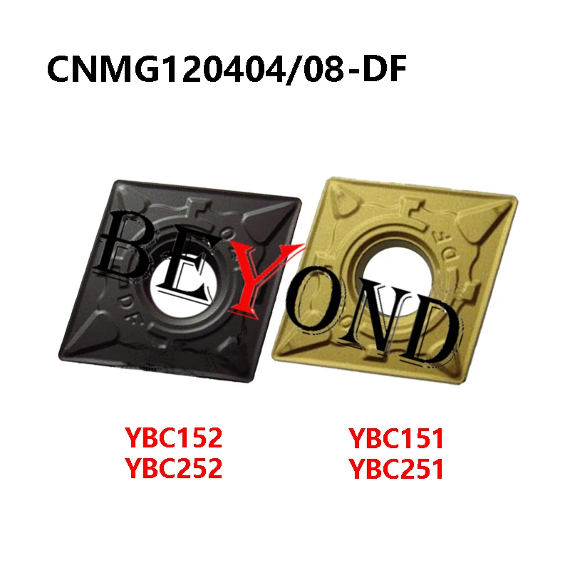 100% Original CNMG120404-DF YBC151 YBC152 CNMG120408-DF YBC251 YBC252 CNC Carbide Inserts Processing Steel CNMG 120404 120408